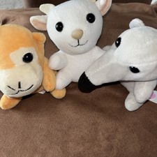 Magiki Teddys  x 3 monkey ,goat and anteater small soft