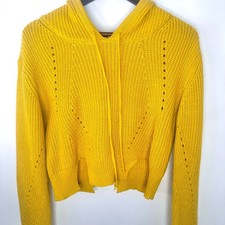 Fashion Nova yellow hooded yellow Cropped Sweater size large