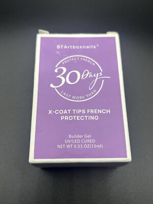 BTArtbixnails. X-COAT TIPS FRENCH PROTECTING. Builder Gel.UV/LED CURED.15 ml