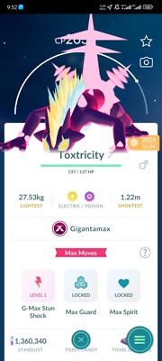 Toxtricity Gigantamax ( non shiny) - 1mill SD