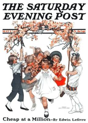 Vintage Saturday Evening Post May 2 ,1914 Cover Poster Print 17x12