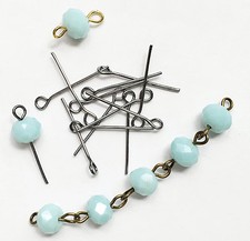 Bulk 500 gunmetal plated Steel eye pins 20mm long 21 gauge