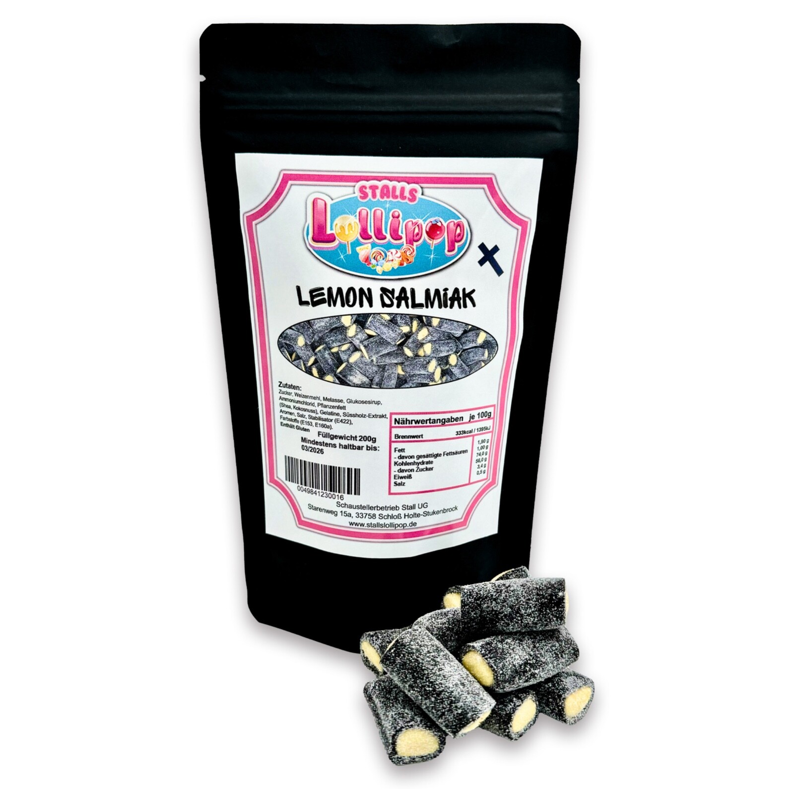 Lemon Salmiak – Finnische Frische 200g - Purer Genuss bei Stalls Lollipop