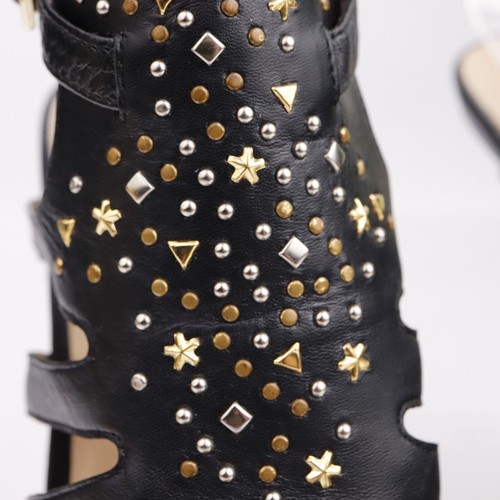 Sandalia para mujer Badgley Mischka Salinas talla 37 6 tacones de cuero negro tachonados - Imagen 4 de 18