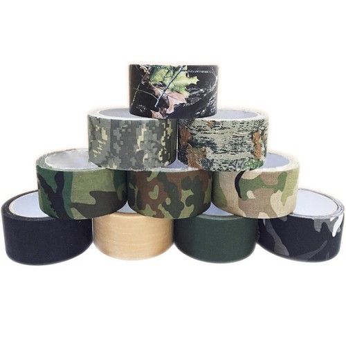 Rollo de cinta autoadhesiva de camuflaje de 1 pieza - envoltura de tela de camuflaje impermeable 2 x 196 pulgadas - Imagen 2 de 21