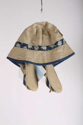 First Impressions Infant Boy's Bucket Hat Sandal Set Taupe Blue Turtle 0-6 WEEKS - Picture 3 of 3