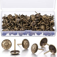 200 Antique Brass Upholstery Tacks, 7/16" Vintage Head, 200 Pcs