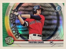 2020 Topps Bowman Chrome Scout Top 100 Triston Casas Green Refractor /99 Red Sox