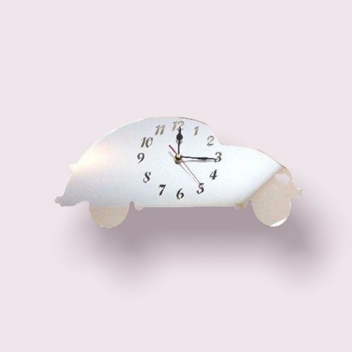 Classic Car Shaped Clocks - Many Colour Mirrors & Solid not mirrored Colours - Afbeelding 1 van 6