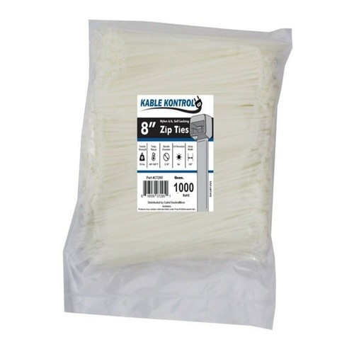 Kable Kontrol Natural/White Zip Ties - Self-Locking - 4" to 60" Inch Long - Picture 9 of 36