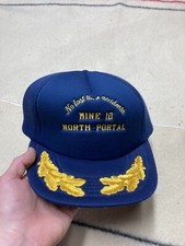 Vintage snapback trucker hat cap Peabody coal no lost time accidents gold leaf