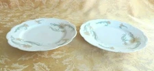 Two Antique Haviland Limoges France Hand Painted Salad Plates Floral Scalloped