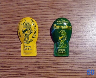 Pinocchio - Jiminy Cricket - Movie  & Home Video -  2 Metal Clickers - 1980's
