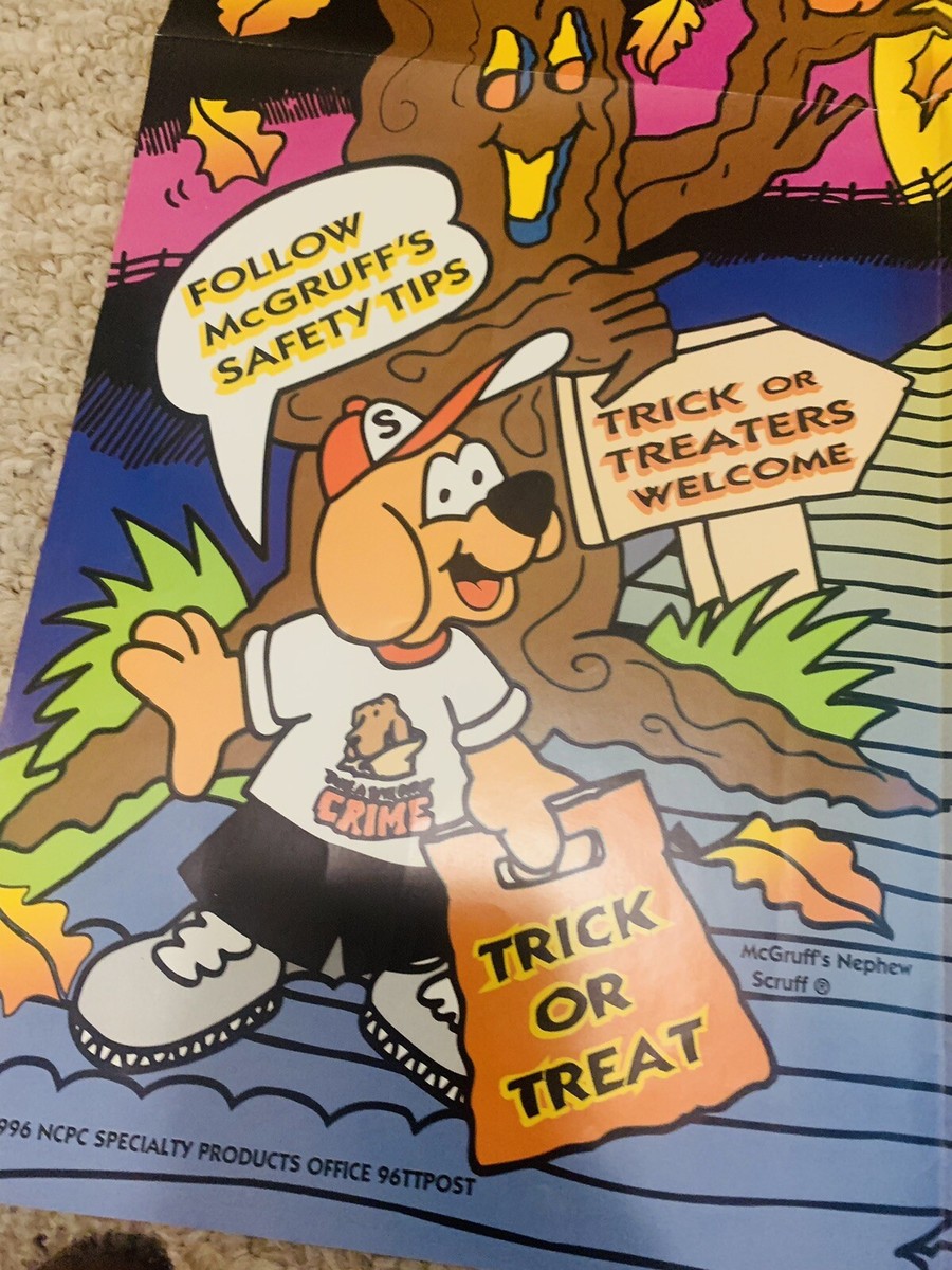 Vintage ©️1996 Original McGruff The Crime Dog HALLOWEEN Poster