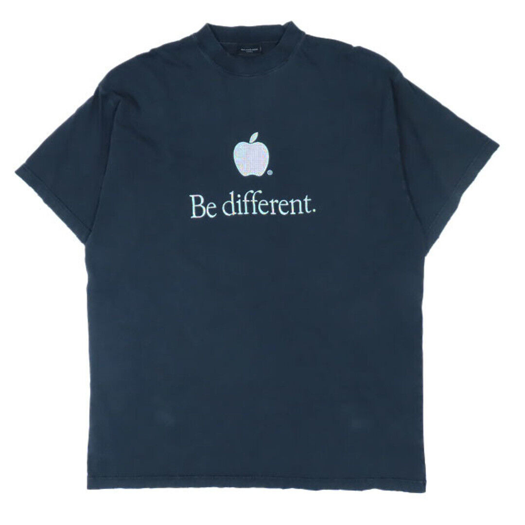 22AW Balenciaga Be Different Tee Apple Logo Embroidered T 22AW Balenciaga Be Different Tee Apple Logo Embroidered T