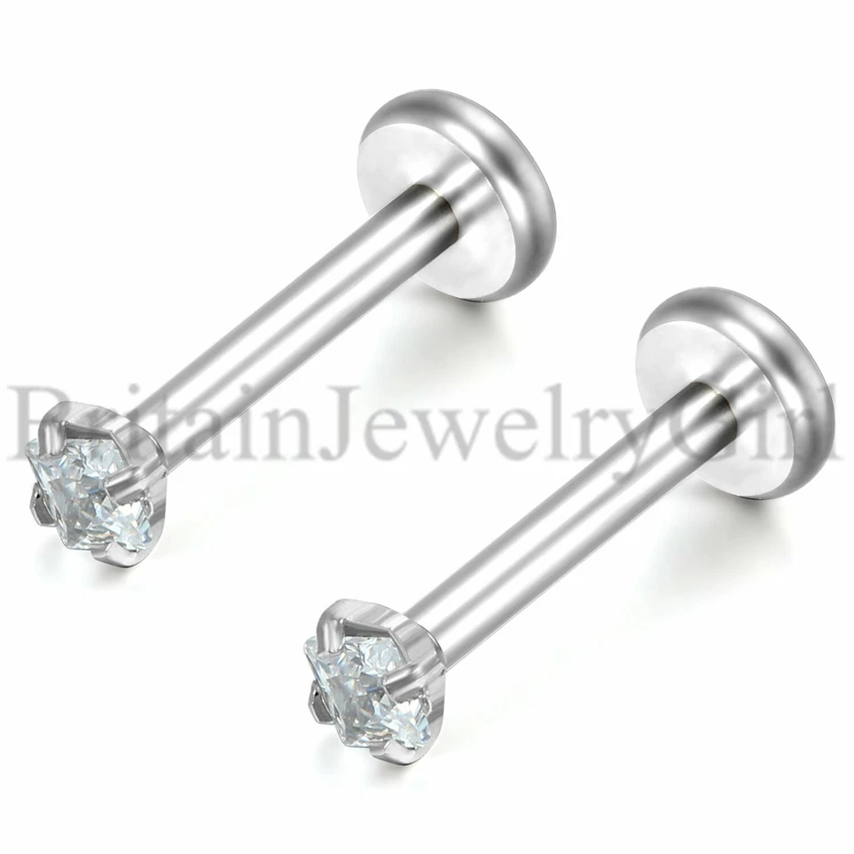 Anillo Labial Tragus Cuadrado 16G Circonita cúbica Monroe Oreja Cartílago Pendiente Punk Piercing Foto 2 de 4