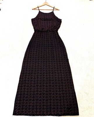 MAURICES Black Pink Chevron Spaghetti Strap Long Maxi Dress Size XL Extra Large | eBay MAURICES Black Pink Chevron Spaghetti Strap Long Maxi Dress Size XL Extra Large | eBay