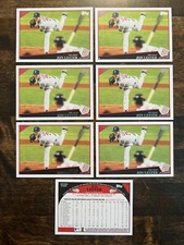 ⚾️Jon Lester 7-CARD LOT, 2009 Topps #25, Boston Red Sox