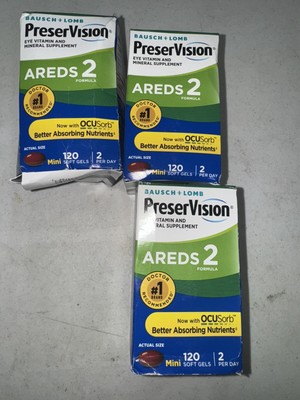 3X PreserVision AREDS 2 Eye Vitamin & Mineral Supplement 120, 360 total Exp 5/25