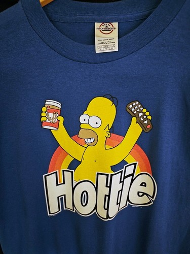 Vintage The Simpsons Homer Hottie blaues T-Shirt 2004 L NEU - Bild 2 von 5
