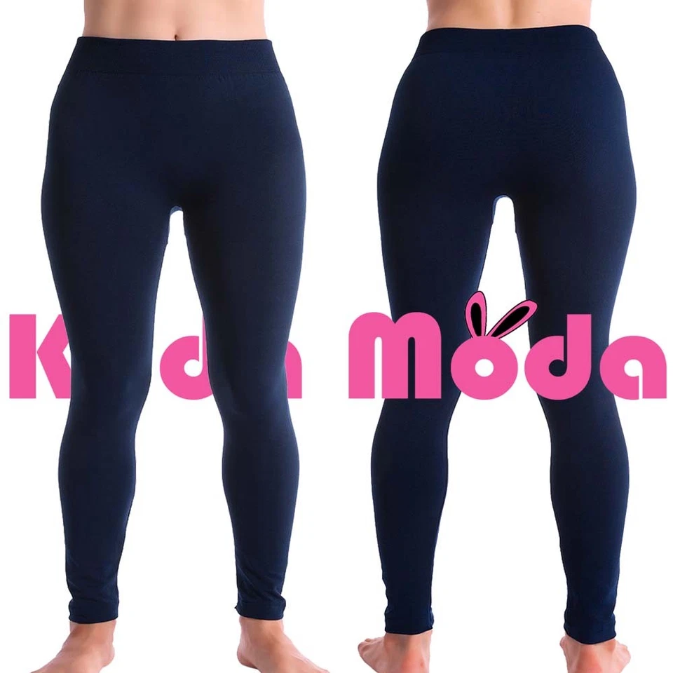 Kuda Moda Women Fleece Lined Warm Full Length Legging Pants Plus Size 1X 2X 3X - Image 4 of 4