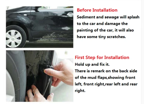 Mud Flaps Splash Guard for 2008-2020 Volvo S80 4 pieces Fender Mudguard - Image 4 of 4