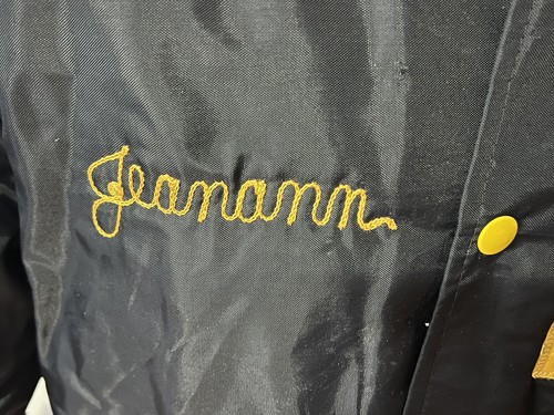 Vtg 80’s Aquinas University Varsity Satin Bomber Jacket Men Small Sewn Letters - Picture 6 of 10