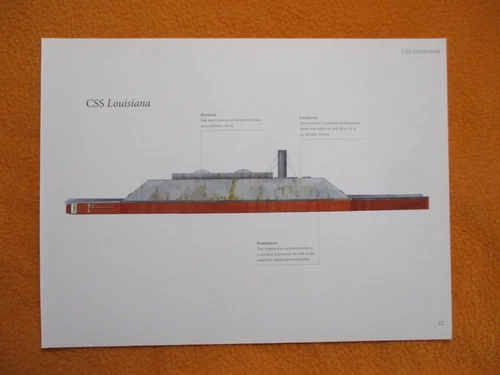 Civil War Confederate Warship Print - "CSS Louisiana" - I COMBINE SHIPPING