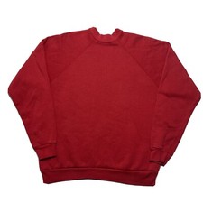 Vintage Tultex Crewneck Sweater Blank Tag Size Large Made In USA Sweatshirt Red