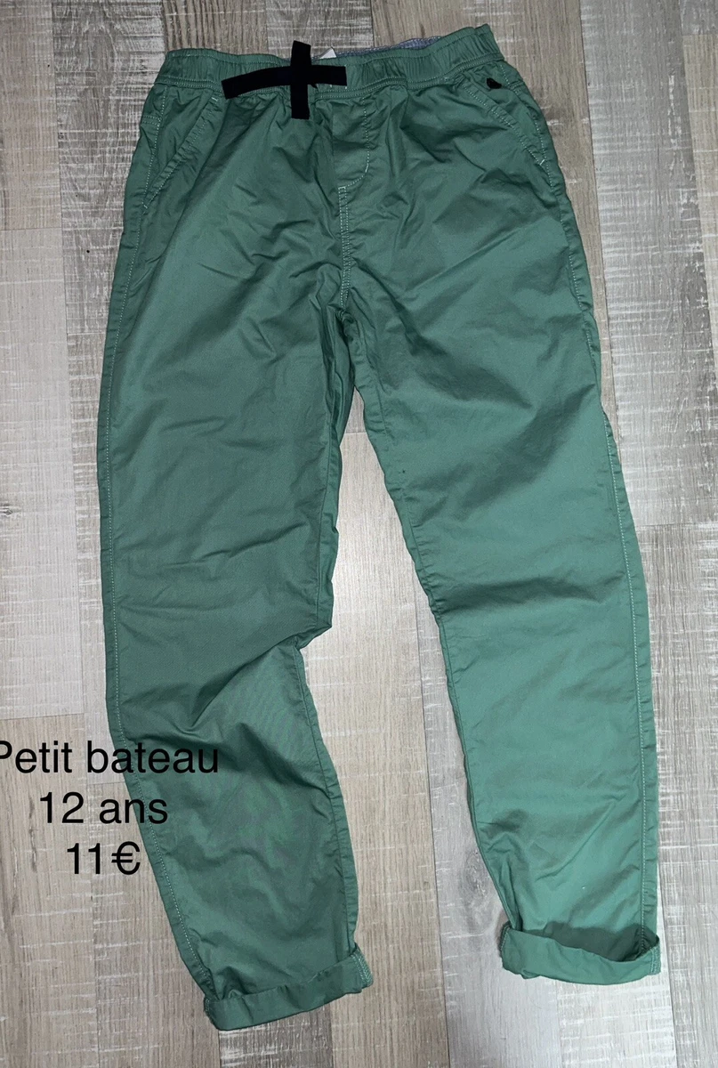 Petit Bateau Pantalon Garçon, Vert Vallee, 5 ans