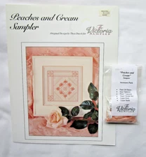 The Victoria Sampler Peaches and Cream Sampler Embroidery Pattern & Access Pack