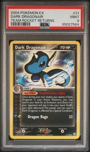 PSA 9 Mint Pokemon Dark Dragonair 2004 EX Team Rocket Returns #31 Non Holo