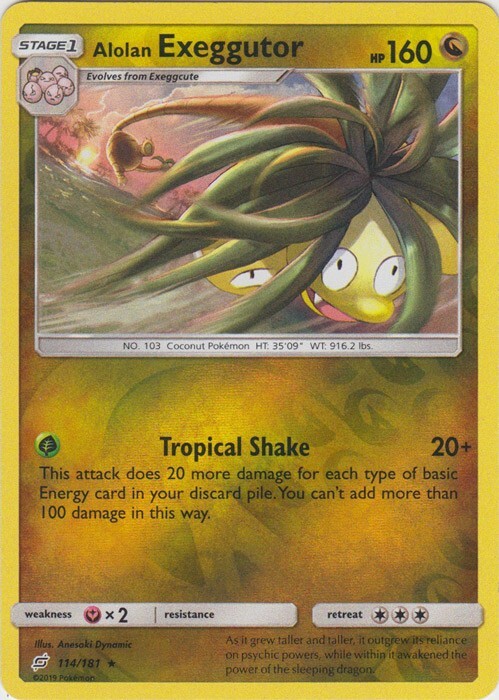 Reverse Holo Alolan Exeggutor  114/181 Rare Team Up Pokemon TCG