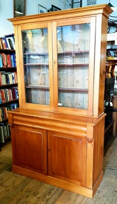 Bookcase Pantry Glass Cabinet Kitchen Study Storage Hutch Antique