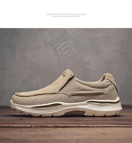 Men Canvas Shoes Fashion Men's Casual Shoes Light Non-slip Loafer Washed Denim - Picture 8 of 15