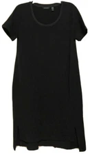 NEW petite medium H by Halston Essentials black midi dress PM A353405