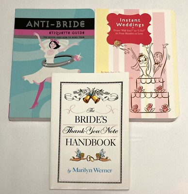 Lot of 3 Wedding Planning Books~Bride's Thank You Handbook~Etiquitte Guide~More
