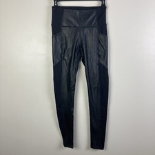 ATHLETA XS leggings Gleam Chaturanga 27 in Faux Leather Panel Pocket 870859