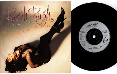 PAULA ABDUL - 'Rush Rush' 7'' 45rpm in PS VIRGIN VG/VG 1991 (VUS 38)