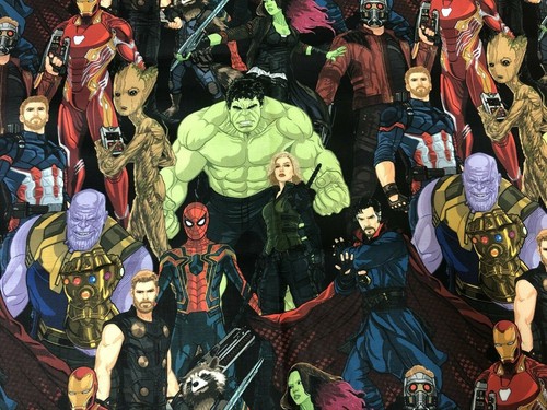 Fat Quarter Set of 4 Super Hero Words & Marvel Spiderman Fabric 18 x 21 inches - Picture 2 of 5
