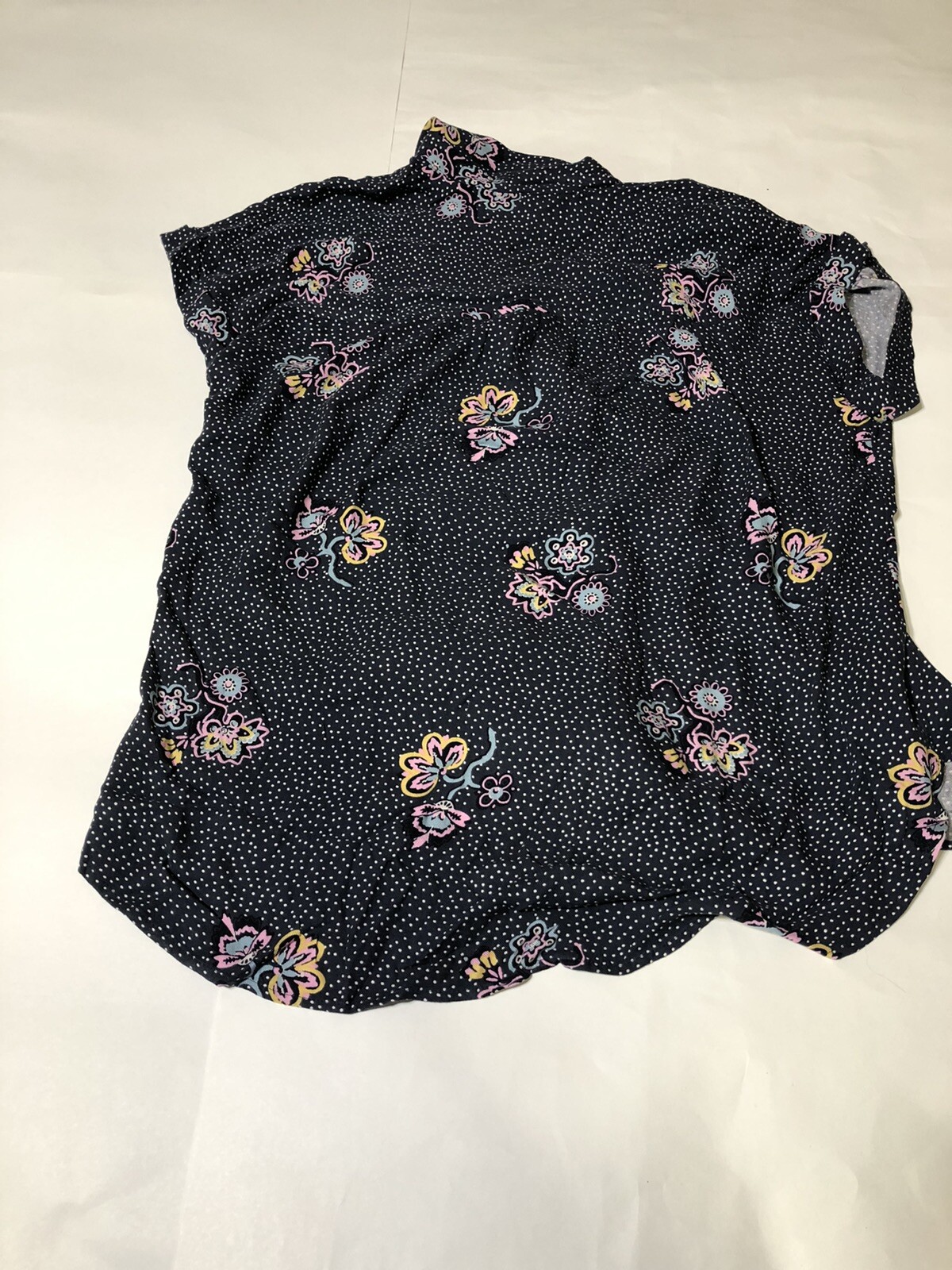 Loft Black Button Down Collared Tee With Polka Do… - image 7