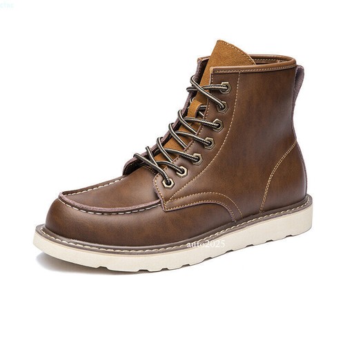 Leder Mode Herren Schuhe Herbst Winter Retro Stiefel Plüsch Warm Arbeitsstiefel - Bild 10 von 16