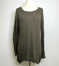 Heather By Bourdeaux Sweater Dress Tunic Small Green Back Zip Angora Blend Sz L