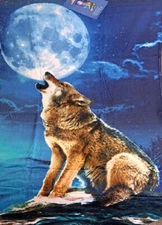 New Night Wolf Bath Beach Pool Gift Towel Night Sky Star Full Moon Wolves Howl