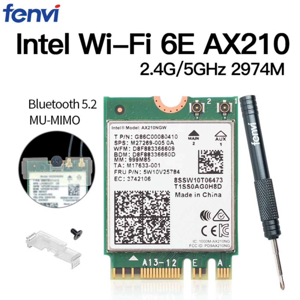 Intel WiFi 6E AX210 AX210NGW WiFi Card 802.11ax WiFi Bluetooth Card Window  10/11