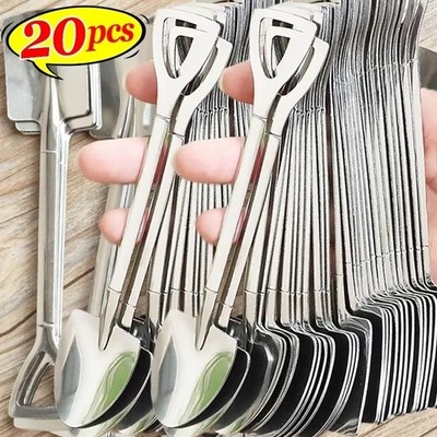 2/20PCS Stainless Steel Mini Dessert Spoons Coffee Tea Ice Cream Spoon Set