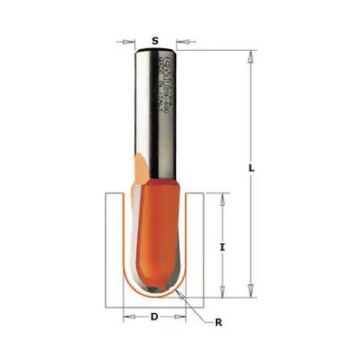 Cmt 814.190.11 Round Nose Router Bit, Hw, 3/4 In