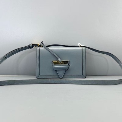 Authentic LOEWE Barcelona small stone blue leather shoulder bag