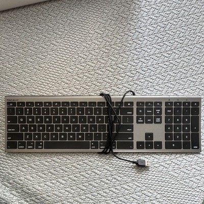Macally ACEKEYSG Wired USB Silver Black QWERTY Aluminum Standard Keyboard