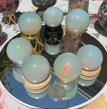 1pc Opalite Ball Sphere Quartz Crystal Mineral Gem Reiki Healing 40mm